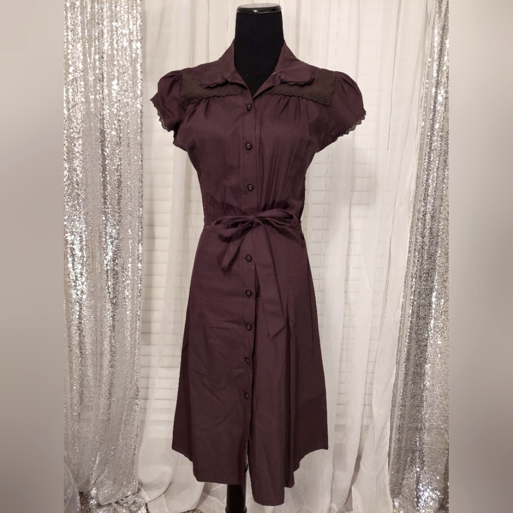 💕2 for $20 Dresses: Chocolate Brown Short-sleeved Dress